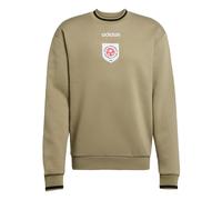 ADIDAS ORIGINALS Sweat-shirt 'Badge Crewneck' kaki / rouge / noir / blanc, Taille L