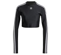 ADIDAS ORIGINALS T-shirt '3-Stripes Cropped Long Sleeve' noir / blanc, Taille L