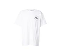 ADIDAS ORIGINALS T-Shirt 'Curved adidas Trefoil Logo GFX' noir / blanc, Taille XS