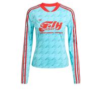 ADIDAS ORIGINALS T-shirt fonctionnel 'Graphic Football Allover Print Bodycon Long Sleeve' azur / aqua / homard, Taille 5XL-6XL