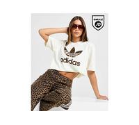 adidas Originals T-shirt Leopard Print Trefoil Coupe Boyfriend - Crème L