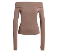 Adidas Originals Off-shoulder Long Sleeve T-shirt Marron S Femme