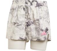 ADIDAS Own The Run Spray Dye 2in1 Short W - Femme - Gris / Blanc - taille L- modèle 2025