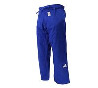 adidas Pantalon de Judo & Jiu-Jitsu (Couleur : Bleu - Taille : 180 - Broderie :)