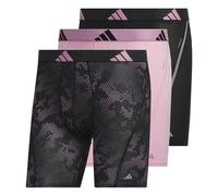 adidas Performance Athletic Mesh Boxer Brief Underwear 3-Pack, Moisture Wicking, Sport Comfort Boxeur ajusté, Drift-True Pink-Black/True Pink/Black, M (Lot de 3) Homme