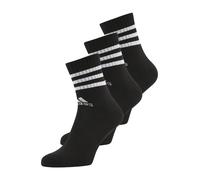 adidas Mixte 3-Stripes Cushioned Crew Socks 3 Pairs, Black / White, 8.5-10