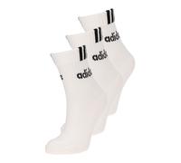 adidas Unisex Kinder 3-Stripes Linear Half-Crew Cushioned Socks 3 Pairs, White/Black, 7-8 Years