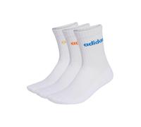 adidas - Cushioned Linear Crew 3-Pack - Chaussettes multifonctions - EU 46-48 - white / pure orange / semi ice tangerine / ray blue