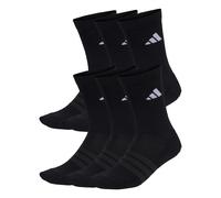 Adidas Chaussettes mi-mollet Cushioned Crew Unisexe 6 paires Noir/Noir/Blanc Taille 13-14,5