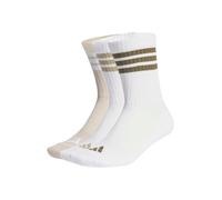 adidas Unisex 3STRIPES CUSHIONED SPORTSWEAR CREW SOCKS 3 PAIR PACK, white/wonder alumina/olive strata, 8.5-10