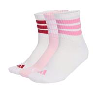 Adidas Chaussettes mi-montantes 3-Stripes rembourrées (3 paires) Blanc/Rose clair/Active Maroon 46-48