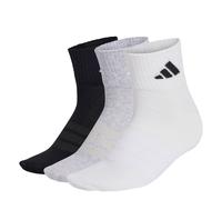 adidas Unisex THIN&LIGHT SPORTSWEAR ANKLE SOCKS 3 PAIR PACK, medium grey heather/white/black, 8.5-10