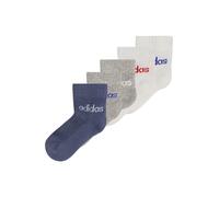ADIDAS PERFORMANCE Chaussettes de sport 'Linear Ankle 5 Pairs Kids' bleu marine / gris chiné / rouge / blanc, Taille 22-24