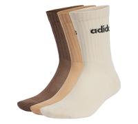 ADIDAS PERFORMANCE Chaussettes de sport 'Linear Crew Cushioned 3 Pairs' crème / chocolat / umbra, Taille 43-45