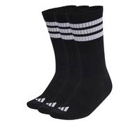 Adidas Chaussettes Crew 3 paires Rembourrées 3 Bandes Noir/Blanc Taille S EU