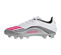 Adidas Mixte F50 Messi Club Firm Ground/Multi Ground Football Boots, Cloud White/Lucid Red/Silver Metallic, 41 1/3 EU