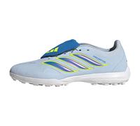 adidas Mixte Predator League Fold-Over Tongue Turf Football Shoes, Crystal Sky/Ray Blue/Team Solar Yellow 2, 38 EU
