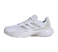adidas Femme CourtJam Control 3 Womens Clay Tennis Shoes, Cloud White/Silver Metallic/Grey One, 40 EU