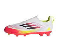 adidas F50 League Laceless Football Boots FG/MG Kids Chaussures, Cloud White/Core Black/Solar Yellow, 28 EU