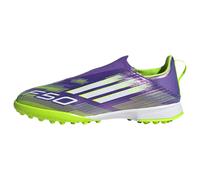 adidas Mixte Enfant F50 League Laceless Firm Ground Football Boots Kids, Purple Rush/Cloud White/Lucid Lemon, 34 EU