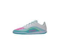 adidas Mixte Enfant F50 Messi Club Indoor Football Shoes Kids, FTWR White/Lucid Pink/Flash Aqua, 32 EU