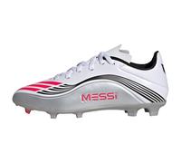 adidas Mixte Enfant F50 Messi League Firm Multi Ground Football Boots Kids Chaussures, Cloud White/Lucid Red/Silver Metallic, 35 1/2 EU