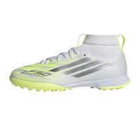 adidas Mixte Enfant F50 SPARKFUSION League Mid Cut Turf Football Shoes Kids, FTWR White/Iron met./Hi-res Yellow, 28 1/2 EU