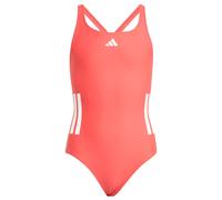 adidas - Kid's 3 Stripes Bold Swimsuit - Maillot de bain - 104 - semi lucid red / white