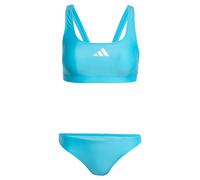 adidas - Women's 3 Stripes Bold Bikini - Bikini - 36 - lucid cyan / white