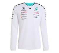 Adidas Mercedes-amg Petronas F1 Team Driver Authentic Long Sleeve T-shirt Blanc L Homme