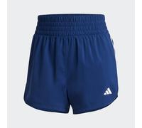 adidas Femme Pacer Training 3-Stripes Woven High-Rise Shorts, Dark Blue/White, L Long