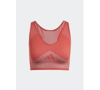 ADIDAS PERFORMANCE Soutien-gorge de sport 'AEROKNIT Training Light Support' rouge rouille / blanc, Taille XS-S