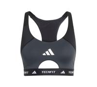 adidas Femme Techfit Workout Color Block Medium Support Bra, Black/Carbon, S