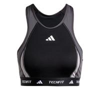 ADIDAS PERFORMANCE Soutien-gorge de sport 'TECHFIT Medium-Support High-Neck Colorblock' gris / noir / blanc, Taille XXS