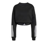 Adidas, Femme, Sport, Noir, Taille: 40 FR Hyperglam 3-Stripes Cropped Crewneck SweaT-shirt