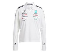 Adidas Femme Mercedes - AMG Petronas Formula One Team Team Polo Long Sleeve Women, White/Black, S