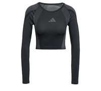 ADIDAS PERFORMANCE T-shirt fonctionnel 'Seamless Knitted Long Sleeve' gris / noir, Taille XS-S
