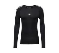 ADIDAS PERFORMANCE T-Shirt fonctionnel 'TECHFIT Compression Training 3-Stripes Long Sleeve' noir / blanc, Taille XL