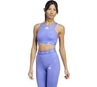 Adidas Techfit High Neck Print Medium Impact Sports Bra Bleu M / AB Femme