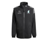 adidas Homme MERCEDES - AMG PETRONAS FORMULA ONE TEAM MECHANICS RAIN JACKET MEN, Black/Reflective Silver, S