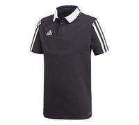 adidas Polo de Football à Manches Courtes pour Garçon, Taille 11-12A, Noir/Blanc