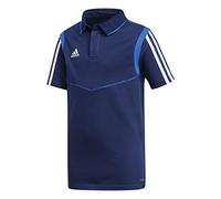 adidas Polo de Football à Manches Courtes pour Garçon, Taille 13-14A, Bleu Foncé/Bleu Gras