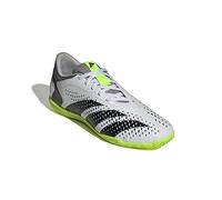 adidas Predator Accuracy.4 Chaussures d'intérieur - Chaussures de football bleu roi avec dessus synthétique et matériaux recyclés, Chaussures White Core Black Lucid Lemon, 10 UK Men/ 11 UK Women