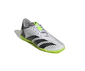 adidas Predator Accuracy.4 Chaussures d'intérieur - Chaussures de football bleu roi avec dessus synthétique et matériaux recyclés, Chaussures White Core Black Lucid Lemon, 10 UK Men/ 11 UK Women