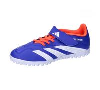 adidas Predator Club Hook-and-Loop J Football Boots Turf, Chaussures de Football sur Gazon, Lucid Blue/FTWR White/Solar Red,