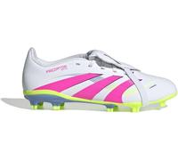 adidas Kids' Chaussure de football languette rabattue Predator League Terrain souple Enfants, Cloud White/Lucid Pink/Lucid Lemon, 34