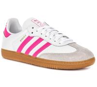 adidas Samba Og J Undefined 3-Stripes 60S Retro Contrast Baskets, Blanc et rose, 4 Big Kid