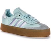 Adidas Sambae 3 Rayures Rétro À Lacets En Cuir Femme En Bleu UK 3 - 8
