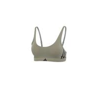 adidas Scoop Bralette-Sport Active Essentials Cotton 3 Stripes Soutien-Gorge, Silver Pebble_4a0688, S Femmes