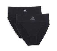 adidas Seamless Hi-Leg Brief Panty Underwear Slip, Noir/Noir, L (Lot de 2) Femme